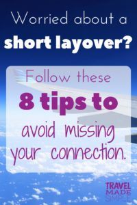 How to handle a short layover like a pro: What should you do if you think your layover is too short? Here are 8 things that can help reduce your chances of missing your connecting flight. #traveltips #travelhacks #layover How to handle a short layover like a pro: What should you do if you think your layover is too short? Here are 8 things that can help reduce your chances of missing your connecting flight. #traveltips #travelhacks #layover