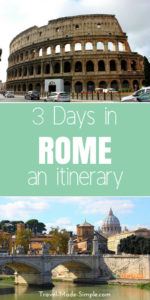 3 days in Rome isn't enough to see everything but it's enough to get a taste of the city. Here is our Rome itinerary so you can find the best things to do in Rome. #rome #italy #romeitinerary #rometips #traveltips 3 days in Rome isn't enough to see everything but it's enough to get a taste of the city. Here is our Rome itinerary so you can find the best things to do in Rome. #rome #italy #romeitinerary #rometips #traveltips