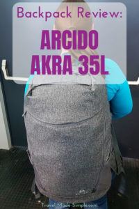 I'm always looking for ways of packing less or traveling with a smaller bag. Check out my Arcido Akra 35L backpack review to see how it worked for carry-on travel. #traveltips #luggage #backpack #reviews I'm always looking for ways of packing less or traveling with a smaller bag. Check out my Arcido Akra 35L backpack review to see how it worked for carry-on travel. #traveltips #luggage #backpack #reviews