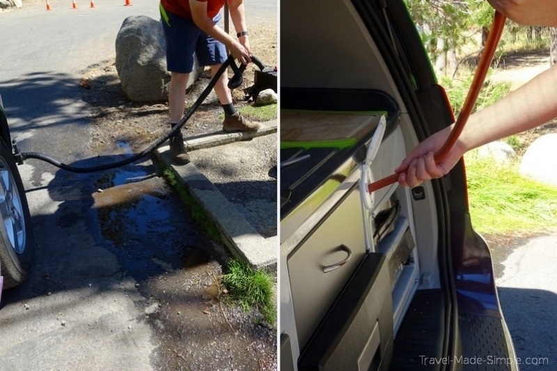 campervan roadtrip emptying and refilling tanks