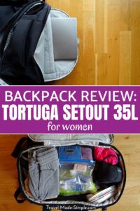 I recently reviewed the Tortuga 35L Setout Women's Backpack, and it holds a lot of stuff! The bag has so many pockets, a laptop sleeve, hideaway straps, and more. #backpack #luggage #packing #packingtips #reviews #traveltips #carryon #tortuga I recently reviewed the Tortuga 35L Setout Women's Backpack, and it holds a lot of stuff! The bag has so many pockets, a laptop sleeve, hideaway straps, and more. #backpack #luggage #packing #packingtips #reviews #traveltips #carryon #tortuga