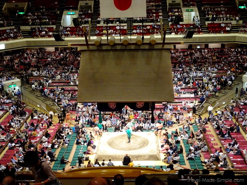 sumo wrestling in Japan full stadium