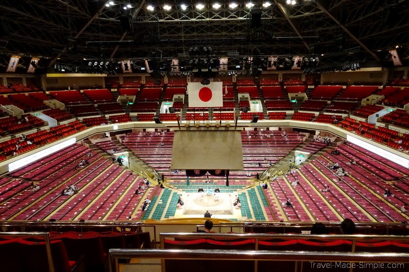 sumo wrestling in Tokyo stadium in morning